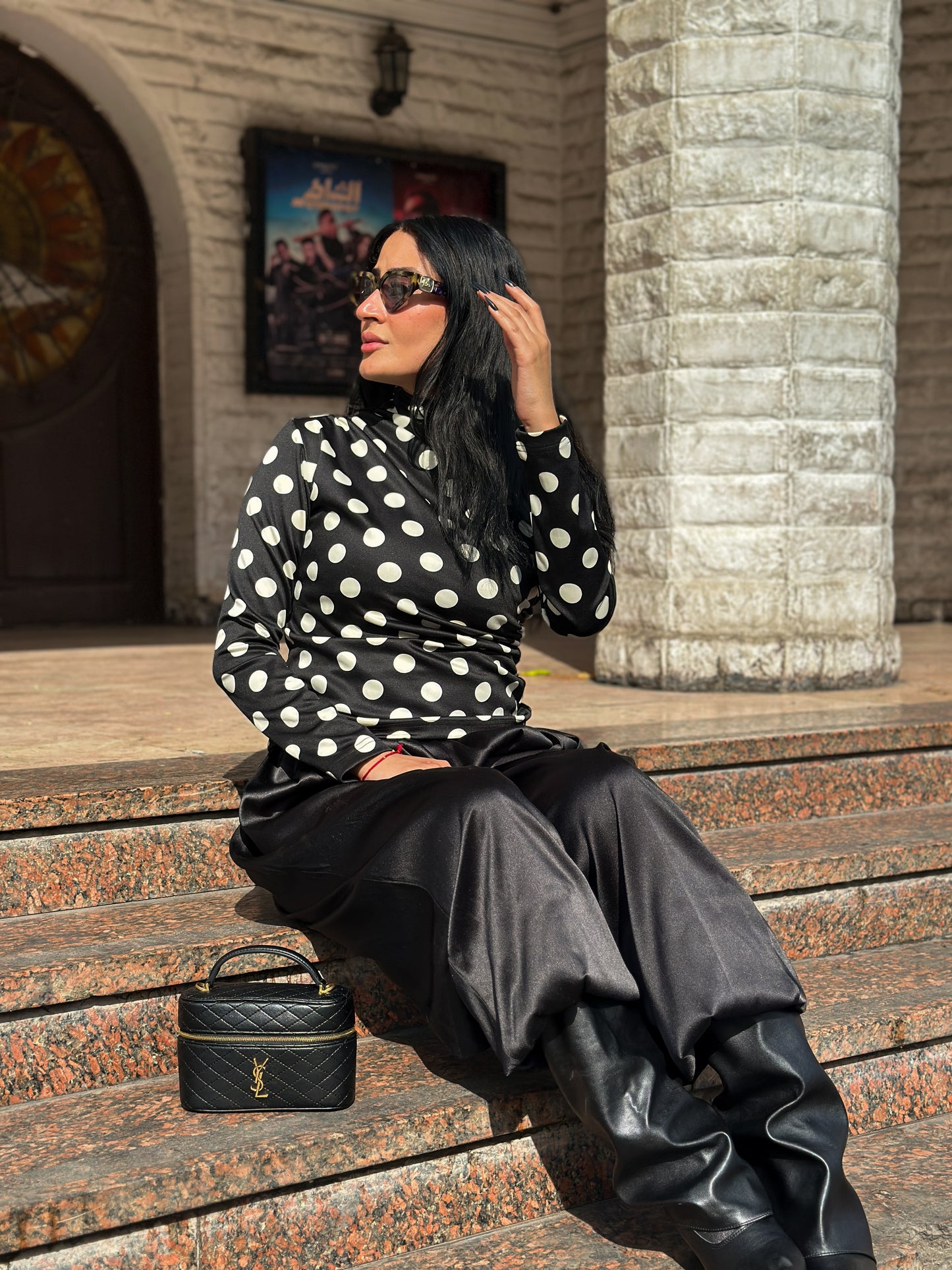 The Black Polka Dot High-Neck Top