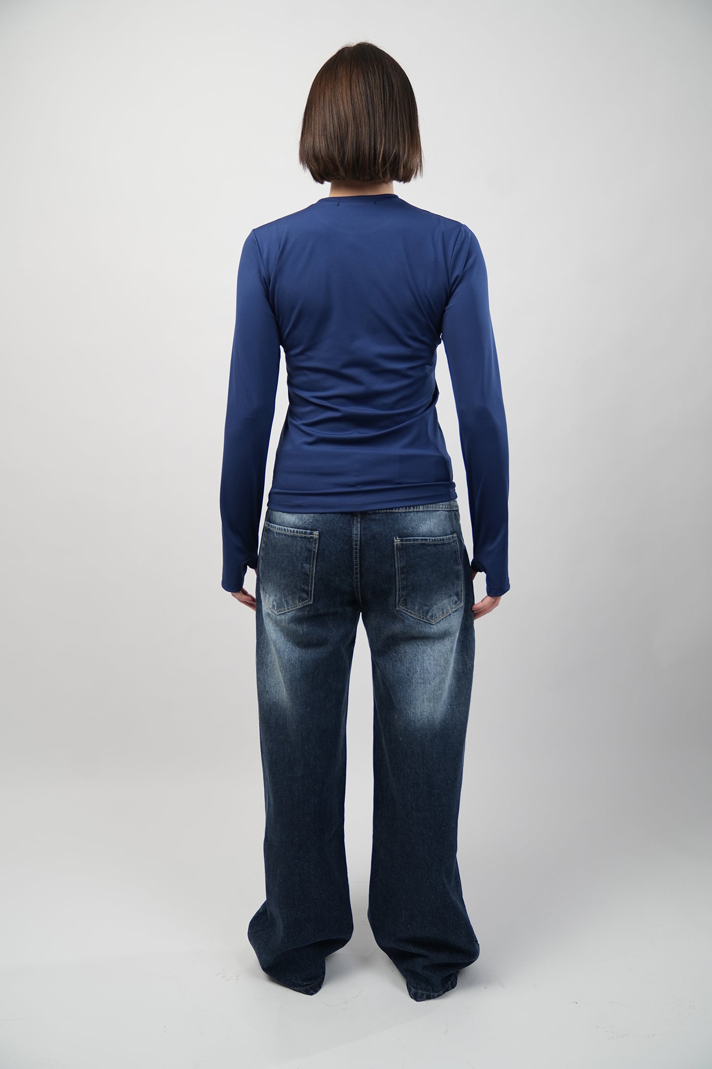 Dark Wide Leg Denim Pants
