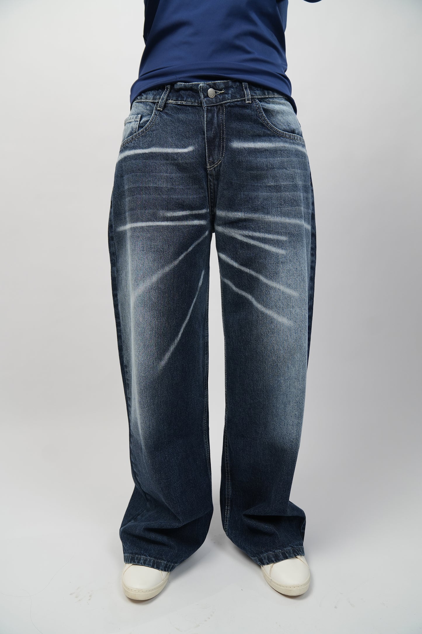Dark Wide Leg Denim Pants