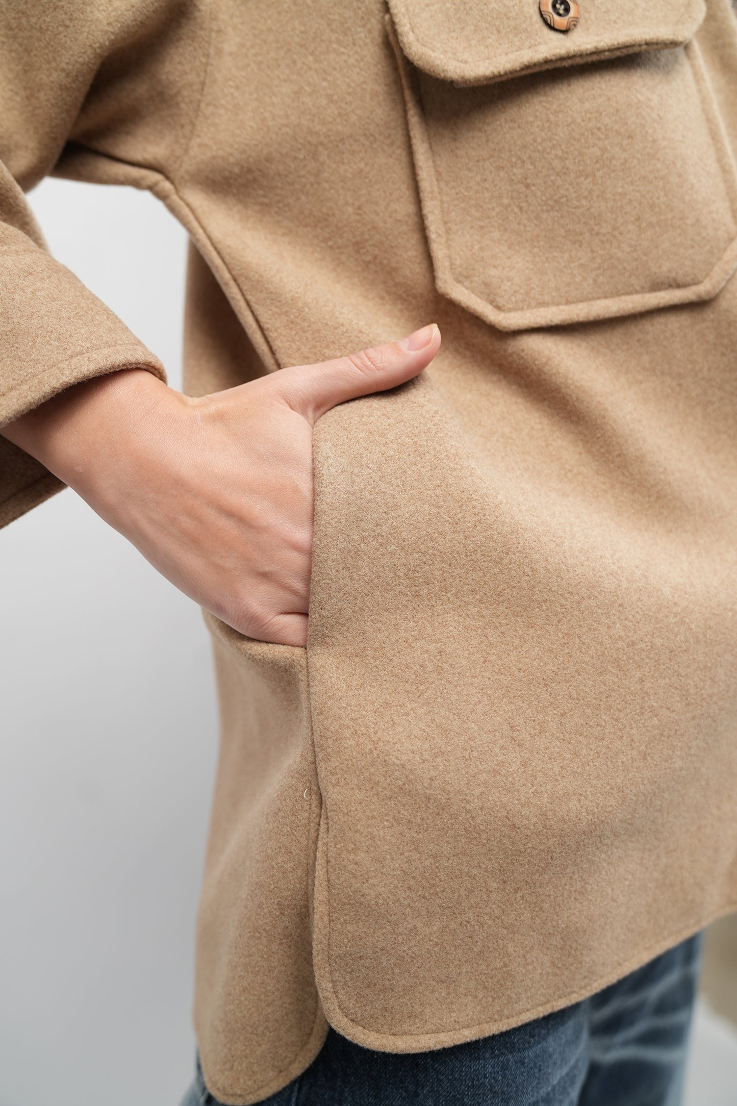Woolen Beige Chemise