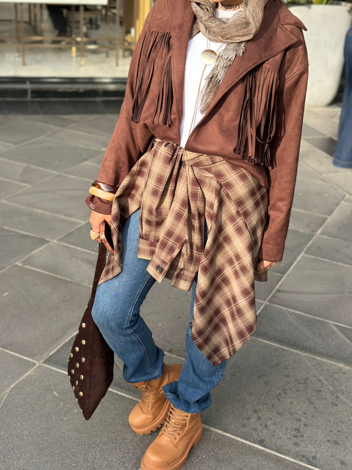 The Brown Oversized Plaid Shirt
