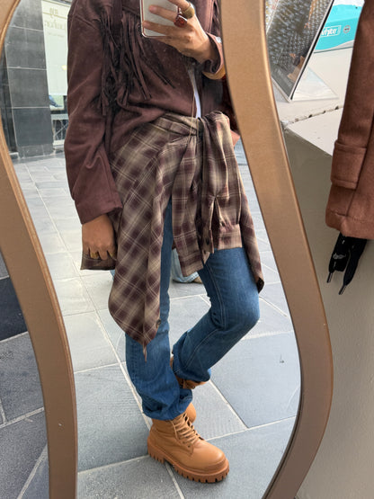 The Brown Oversized Plaid Shirt