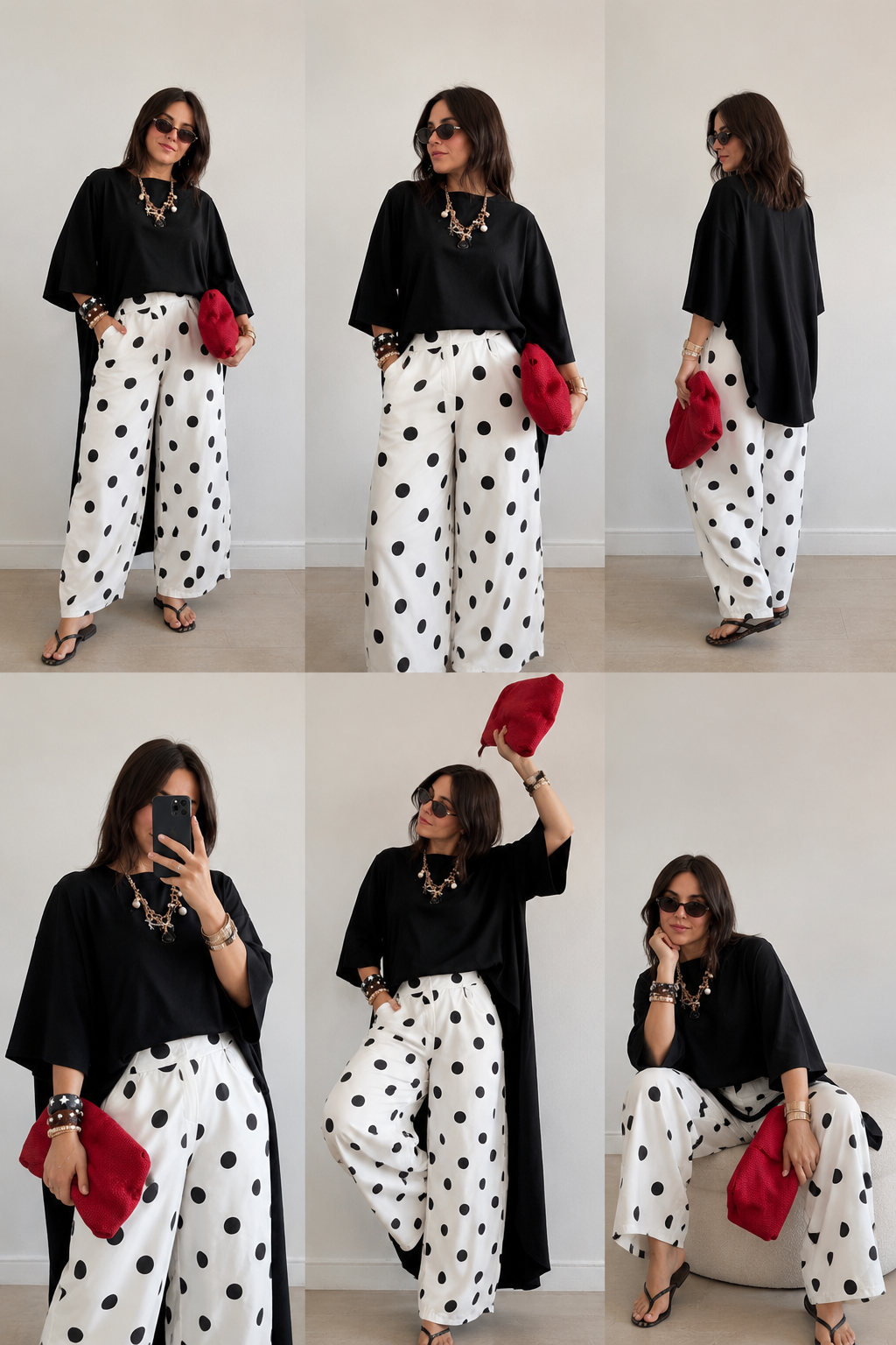 Polka Wide-Leg Pants