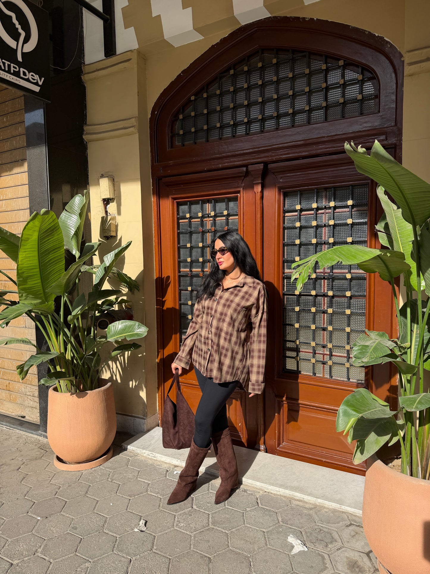 The Brown Oversized Plaid Shirt