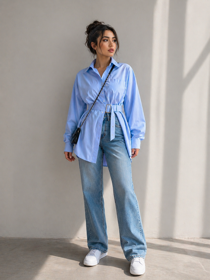 Belted Oversized Shirt ✨