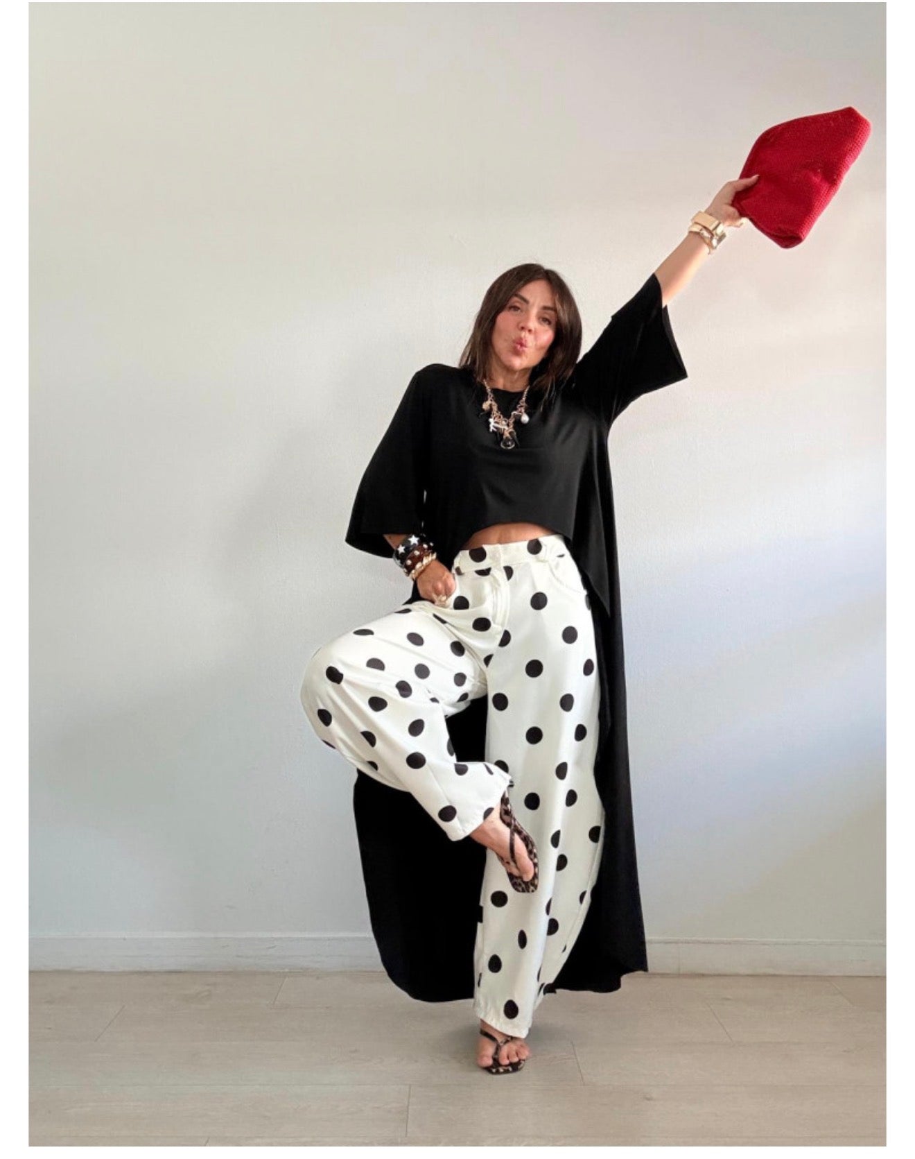 Polka Wide-Leg Pants