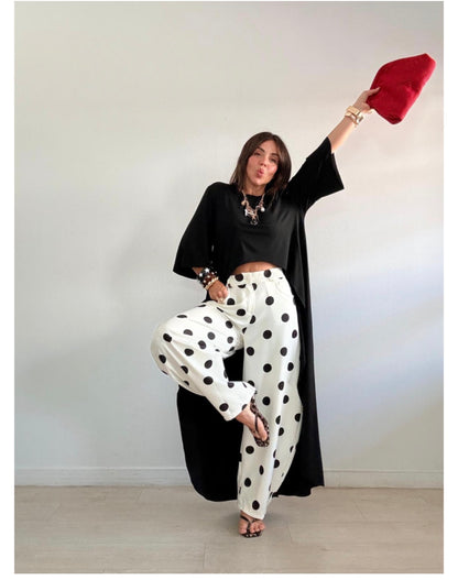 Polka Wide-Leg Pants